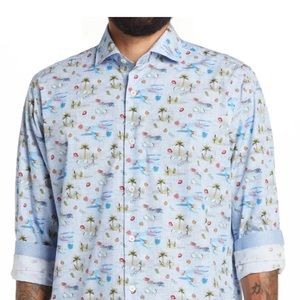 Bugatchi Long Sleeve Woven Classic Shirt-XL